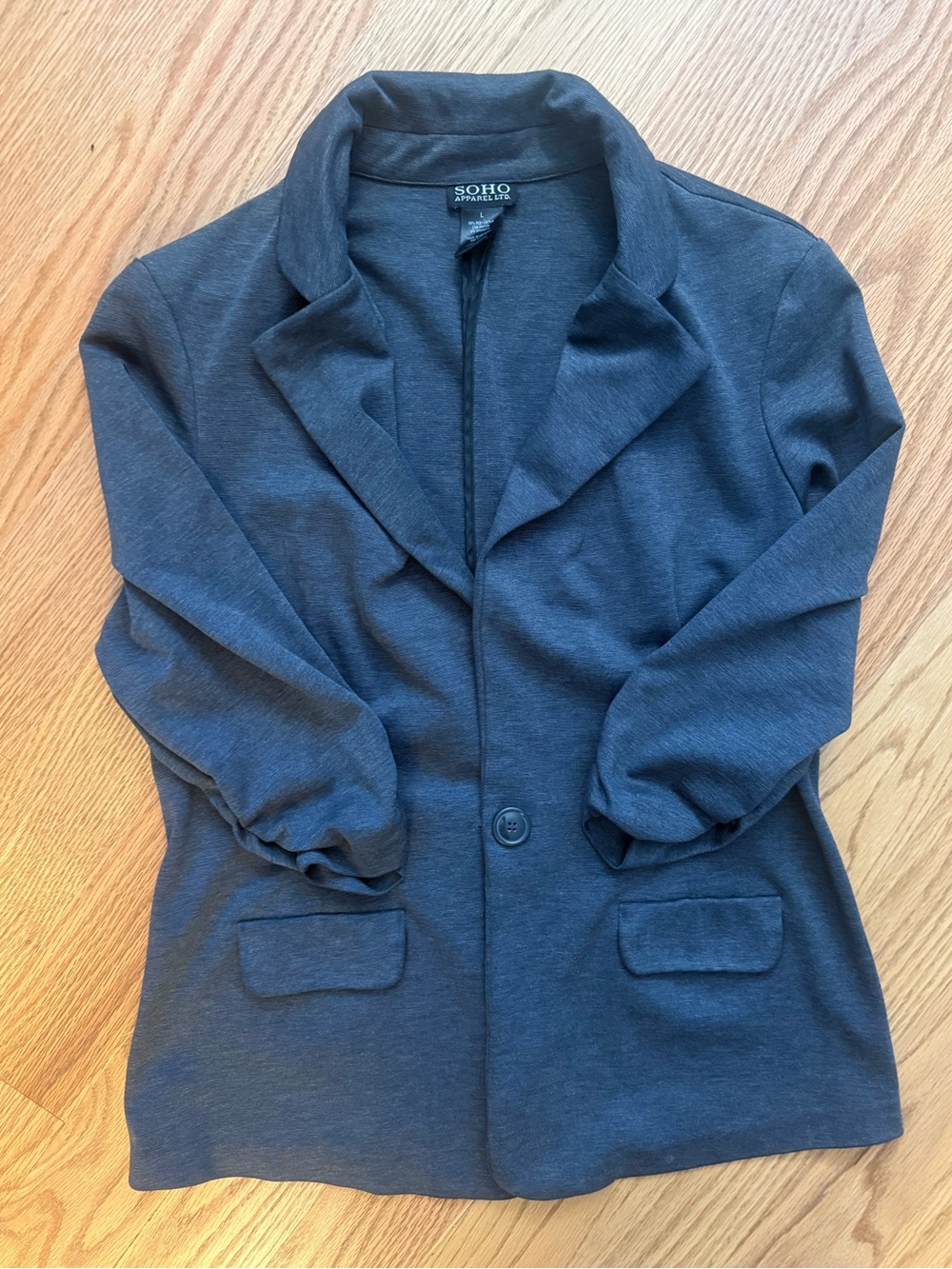 Women's Dark Gray Open-Front Blazer Jacket